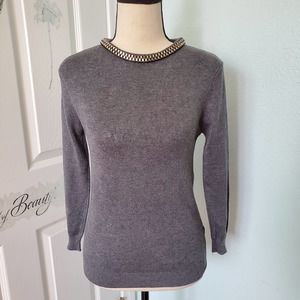 Zara Knit Top Color Gray Sz M